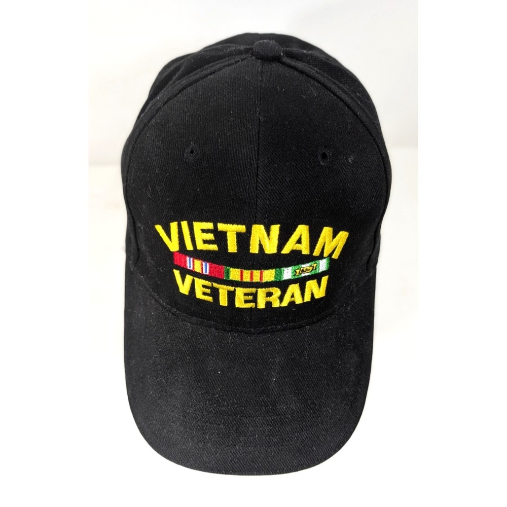 Vietnam Veteran Hat Black USA Military Eagle Crest Brand Cap Embroidered NAM